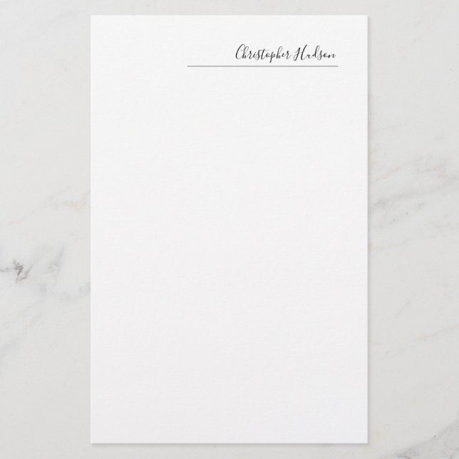 Professional Simple Plain Create Customise Stationery (Front)