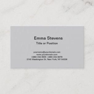 Professional Simple Plain Modern Stylish Grey Business Card