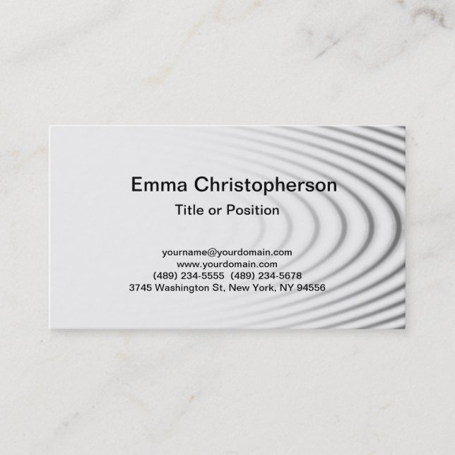 Professional Simple Plain Modern Stylish Grey Business Card (Front)