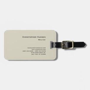 Professional Simple Plain Realtor Real Estate Luggage Tag