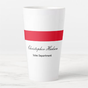 Professional Simple Plain Red White Latte Mug