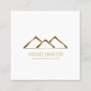 Professional simple real estate construction logo square business card