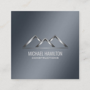 Professional simple real estate construction logo square business card