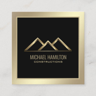 Professional simple real estate construction logo square business card