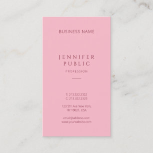 Professional Simple Template Elegant Pink Modern Business Card