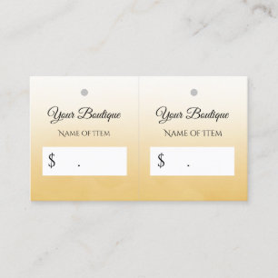 Professional Simple Yellow DIY Boutique Hangtag Business Card