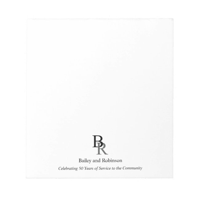 Professional Simple Your Logo Business Notepad (Front)