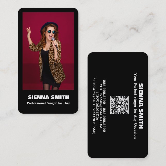 Professional Singer Custom QR Business Card (Front/Back)
