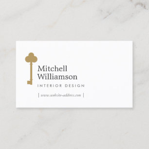 Professional Skeleton Key Logo Realtor Business Card