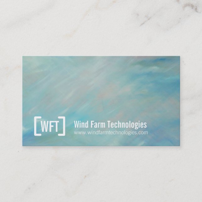 Professional sky wind blue art business cards (Front)