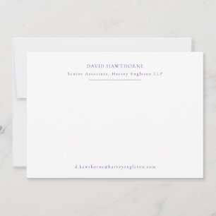 Professional Sleek Correspondence Note  Card