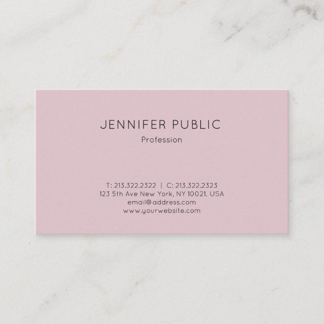 Professional Sleek Modern Design Elegant Plain Business Card (Front)