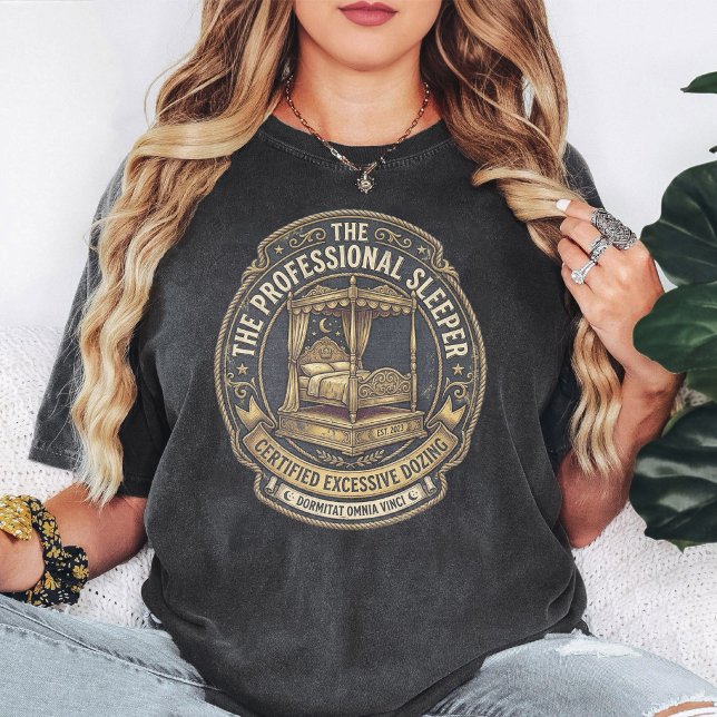 Professional Sleeper Certified Dozing Emblem T-Shirt (Creator Uploaded)