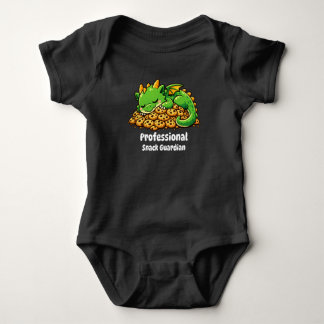 Professional Snack Guardian – Cute Dragon Fantasy  Baby Bodysuit