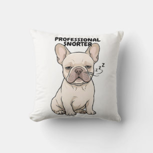 Professional Snorter Funny French Bulldog Design Cushion