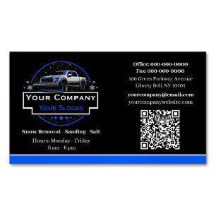 Professional Snow Removal, Snow Ploughing Company Magnetic Business Card