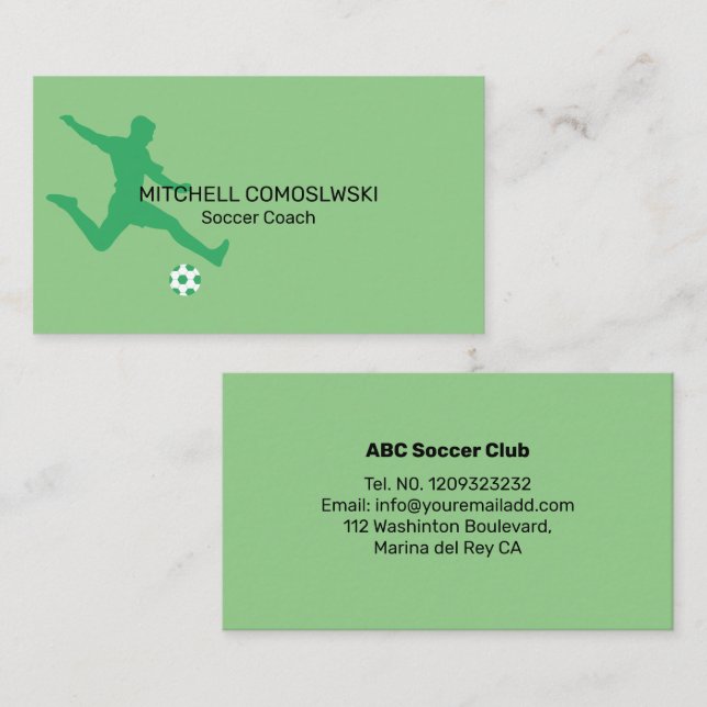 Professional Soccer Coach Business Card (Front/Back)