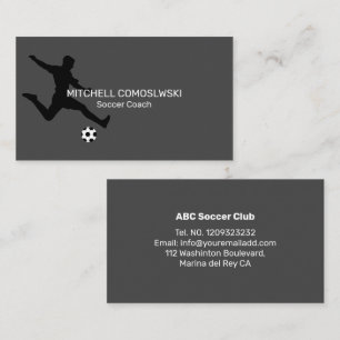 Professional Soccer Coach Modern Business Card