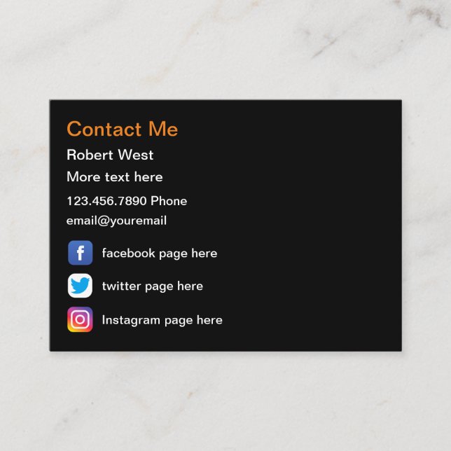 Professional Social Media Profile Business Cards (Front)