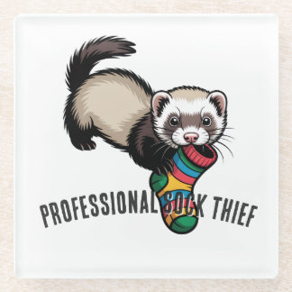 Professional Sock Thief Glass Coaster