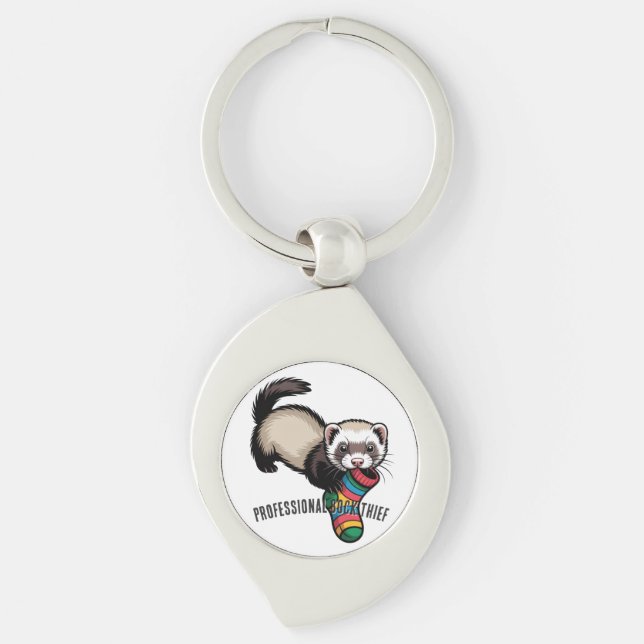 Professional Sock Thief Key Ring (Front)