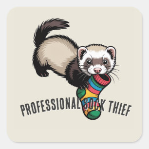 Professional Sock Thief Square Sticker