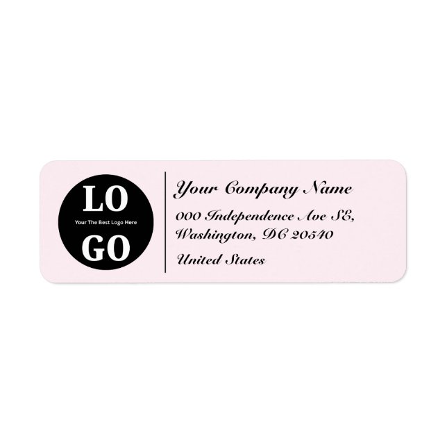Professional Soft Pastel Colour Custom Logo Return Address Label (Front)