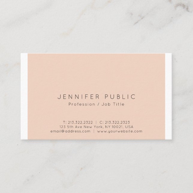 Professional Sophisticated Colour Simple Plain Business Card (Front)