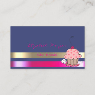 Professional Sophisticated Modern,Striped,Cupcake Business Card
