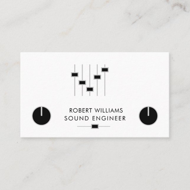 Professional Sound Engineer Music DJ Audio Control Business Card (Front)