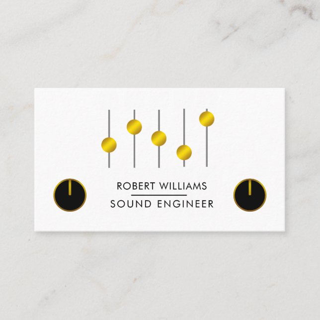 Professional Sound Engineer Music DJ Audio Control Business Card (Front)