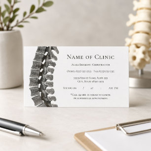 Professional Spine Chiropractor Appointment Card