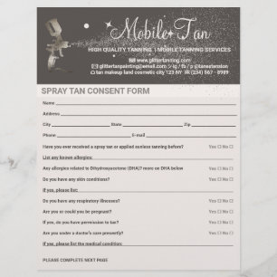 Professional Spray Tan Consent Business Plan Flyer