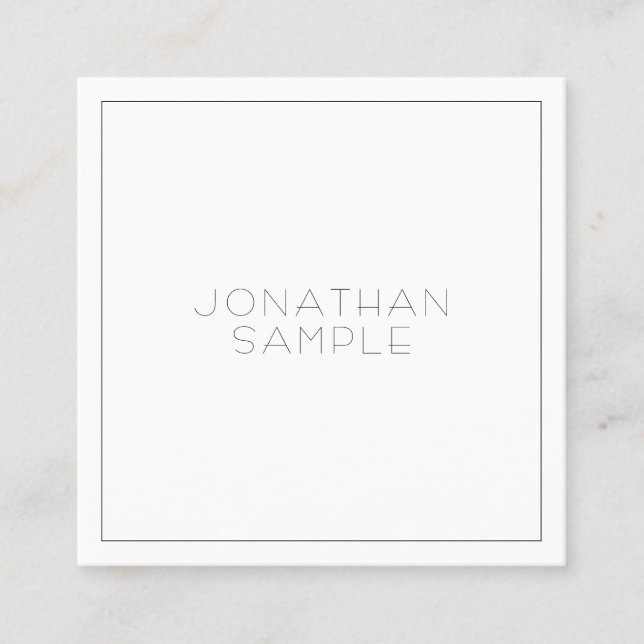 Professional Square Modern Aesthetic Luxury Plain Square Business Card (Front)