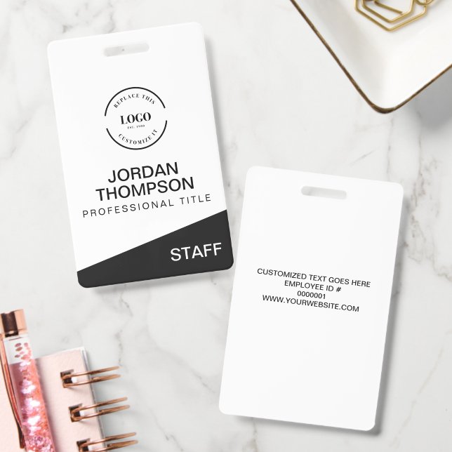 Professional Staff Custom Business Logo Employee ID Badge (Office)