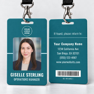 Professional Staff ID Card Bar Code Photo Badge