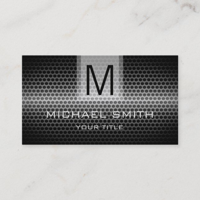 Professional Stainless Steel Metal Monogram #2 Business Card (Front)