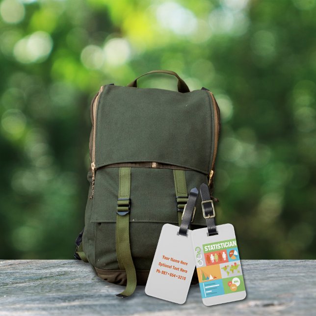 Professional Statistician Iconic Design Luggage Tag (Creator Uploaded)