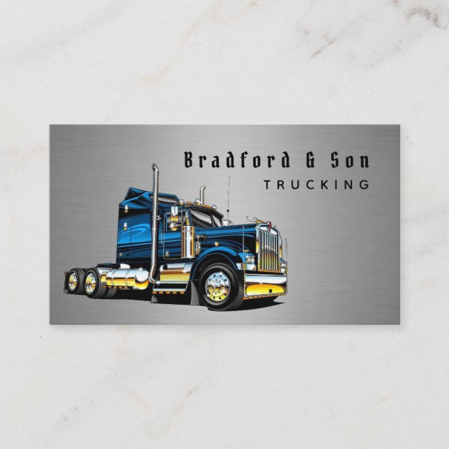 Professional Steel Transport Trucking Haul Company Business Card (Front)