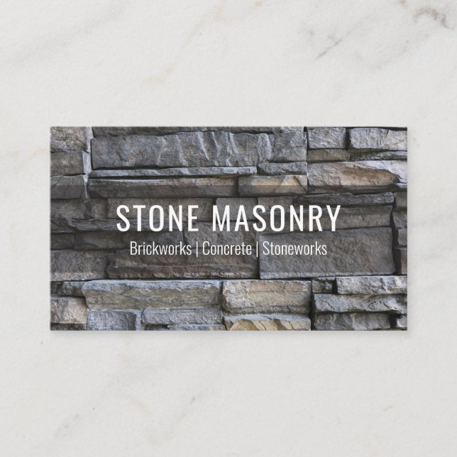 Professional Stone Masonry Business Card Design (Front)