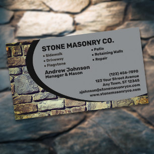 Professional Stone Masonry Company Business Card