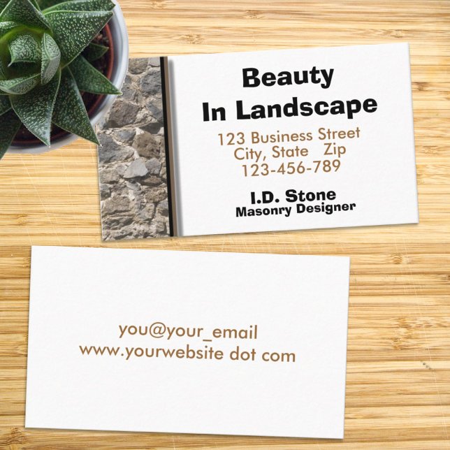 Professional Stonemason Natural Wall Photograph  Business Card (Creator Uploaded)