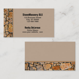 Professional Stonemason Rustic Rock Border  Business Card