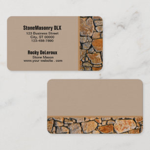 Professional Stonemason Rustic Rock Border Business Card