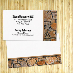Professional Stonemason Rustic Rock Border Business Card