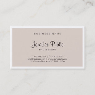 Professional Stylish Beige Modern Script Simple Business Card