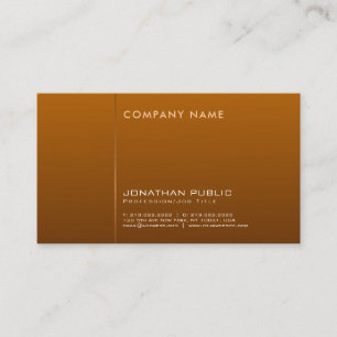 Professional Stylish Brown Company Modern Plain Business Card