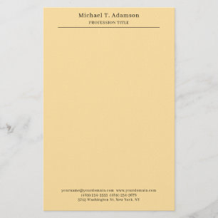 Professional Stylish Elegant Plain Modern Beige Stationery