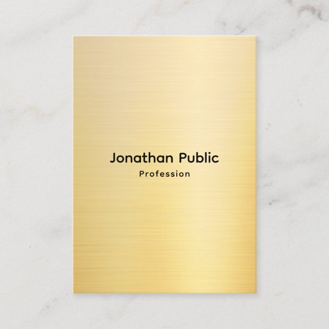 Professional Stylish Faux Gold Template Business Card (Front)