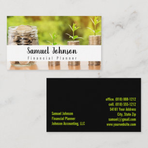 Professional Stylish Financial Planner Accountant Business Card